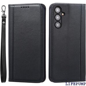 Galaxy S24 ケース 手帳型 GalaxyS2 マグネット ストラップ カード スマホケース ブラック 2478