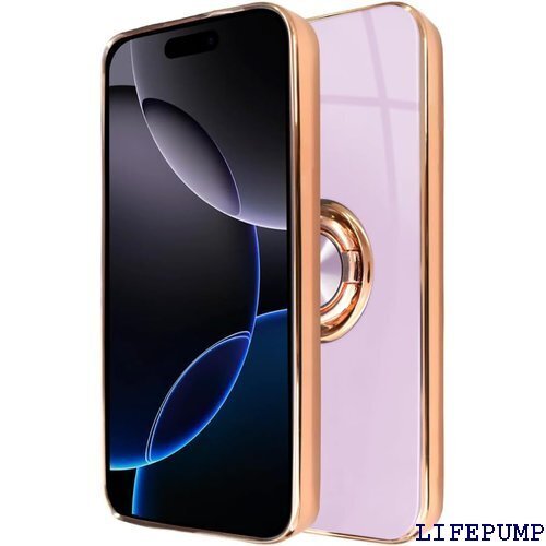 シズカウィル iPhone 16 Pro Max 用 グ グリッティア リング付きケース ラベンダー 1個入り 2507