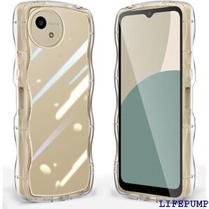 AQUOS R9 かわいい ケース クリア 波状フレー R9 カバー 落下防止 ワイヤレス充電対応 クリア 透明 2672