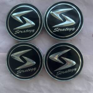 C136-7★綺麗★Strategy/Strateyy ストラテジー アルミホイール用センターキャップ中古4枚★外径約60mm