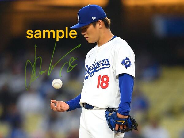 【送料込み】山本由伸 高画質 サイン フォト 写真 ポートレート L.Aドジャース