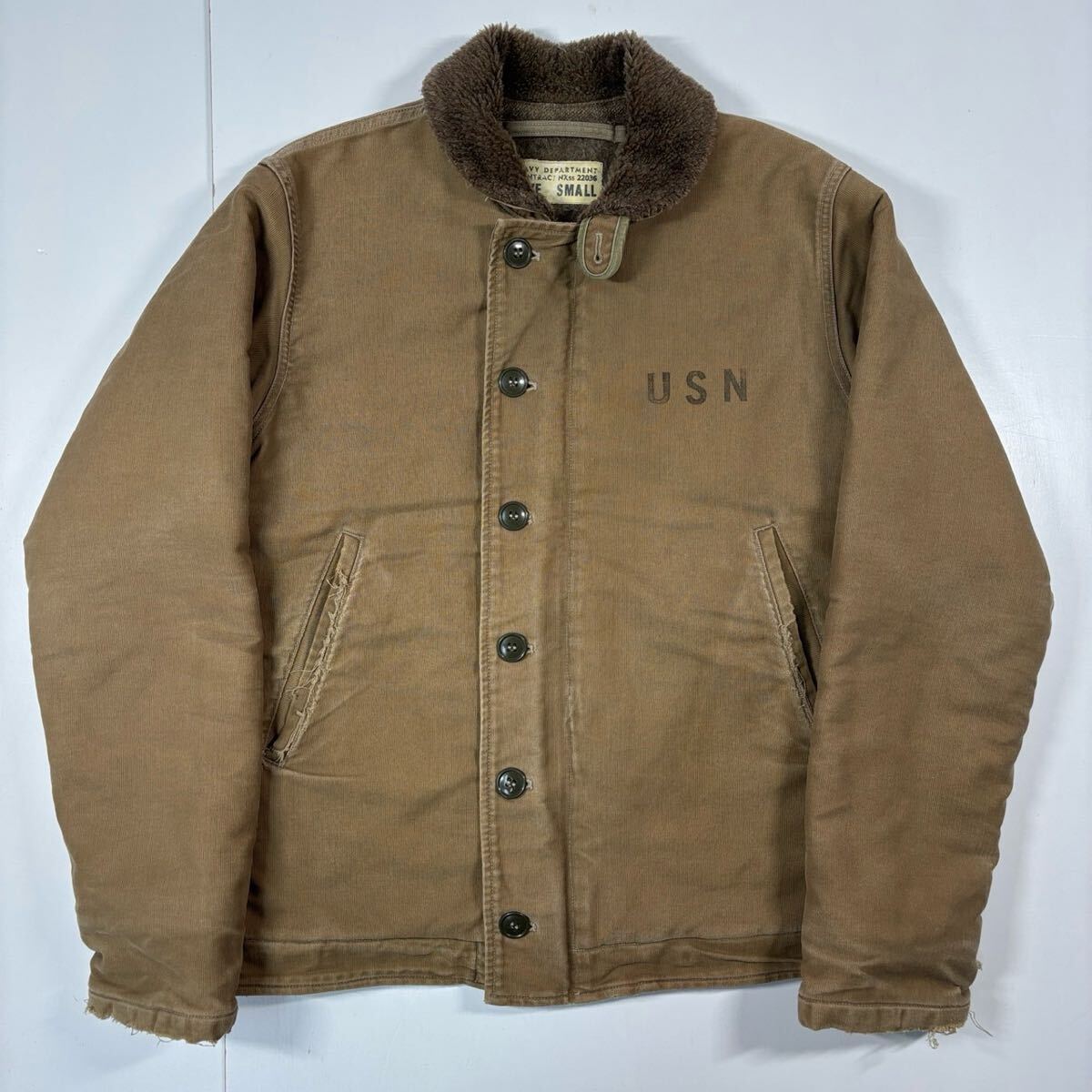 廃盤　希少　バズリクソンズ　USN ネイビー　デッキジャケット　L 東洋　n1 BUZZ RICKSON'S バズリクソンズ N-1 デッキジャケット ネイビー