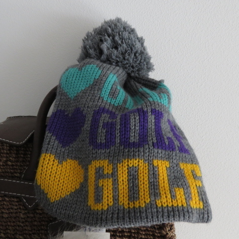 送料込 匿名配送 PEARLY GATES パーリーゲイツ ニット帽 ゴルフ ロゴ グレー GOLF ゴルフ