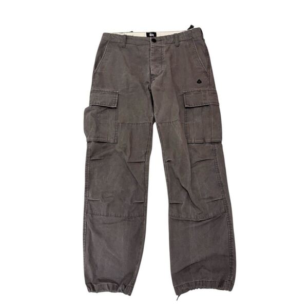 stussyミリタリー カーゴパンツ グレー W32 アジャスター BDU コットン