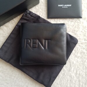 新品 SAINT LAURENT サンローラン イースト/ウェスト パフィー ウォレット 2つ折り財布 ブラック 801684AADT21000 国内完売