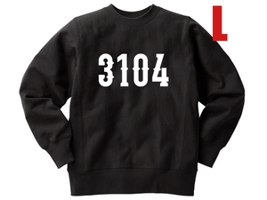 リバース縫製 サイドリブ 3104 SWEAT BLACK L/黒ビンテージスウェットチャンピオンカレッジロゴuclayale3104丁目ブランキージェットシティ