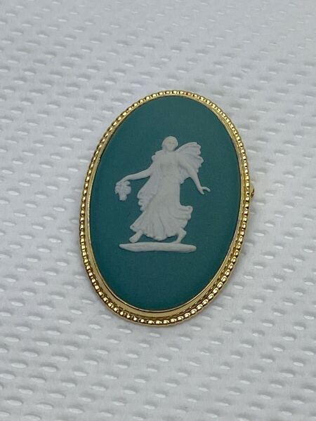 N271 新品同様 WEDGWOOD ウェッジウッド ジャスパー 女神 ブローチ ピンブローチ