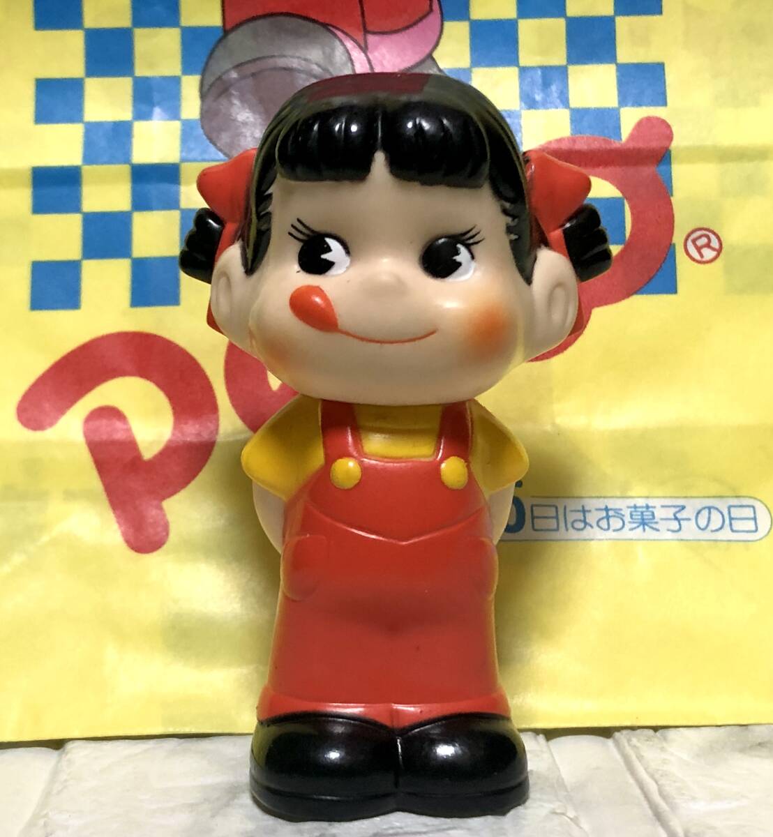 Yahoo!オークション -「ペコちゃん人形」(ソフビ) (ビンテージ Yahoo!オークション -「ペコちゃん人形」(ソフビ) (ビンテージ