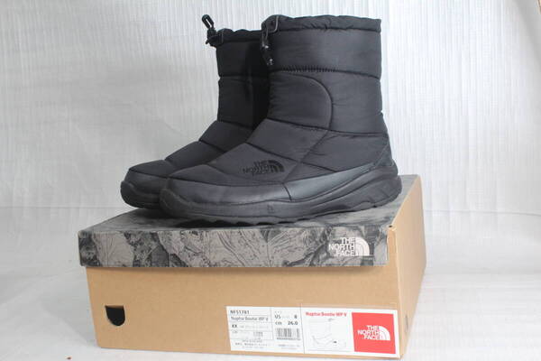 ノースフェイス ヌプシブーティ ウォータープルーフ V 26cm ブラック×ブラック 中古美品 Nuptse Bootie WP V KK 送料無料