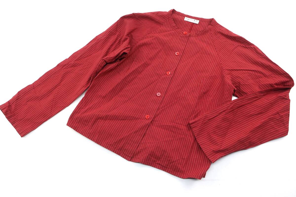 【新品】agnès b. 赤と白のストライプ 長袖トップス サイズ1 Yahoo!オークション -「アニエスベー ストライプ シャツ」の落札