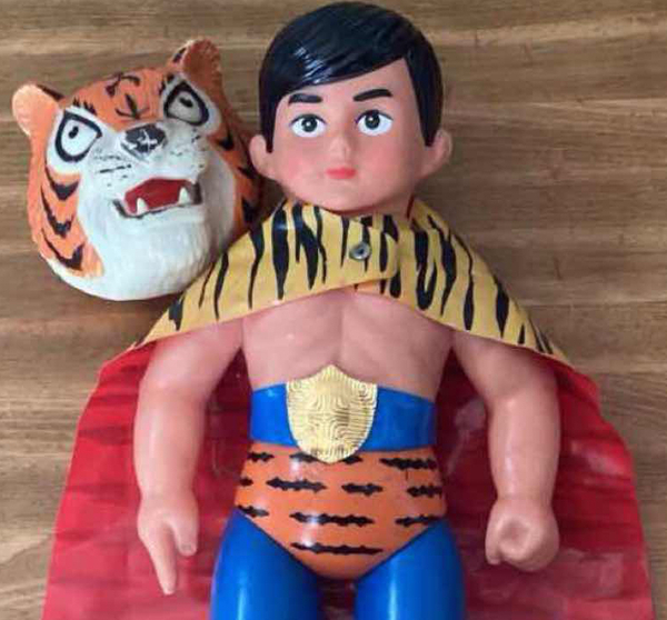 当時物 中嶋製作所 「タイガーマスク マント付き」 ソフビ ジャイアントサイズ