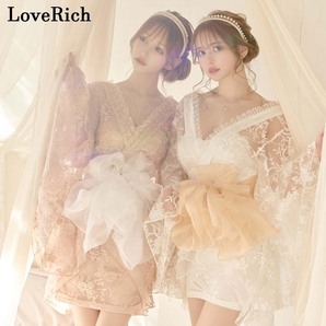 ★1142刺繍 総レース ミニ花魁着物ドレス