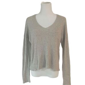 niko and... ニコアンド【3】レディース トップス 薄手 長袖ニット セーター グレー レーヨン76% ナイロン24% 送料無料 匿名配送