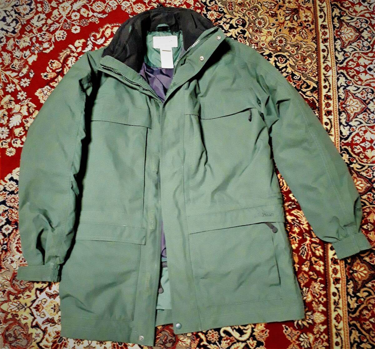 90s USA製 L.L.Bean Snow pattern Fleece Coat エルエルビーン