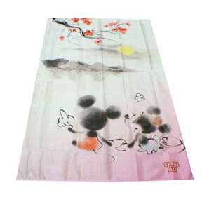 送料無料【新品 】のれん 【水彩 ミッキー】幅 85cm × 丈 150cm