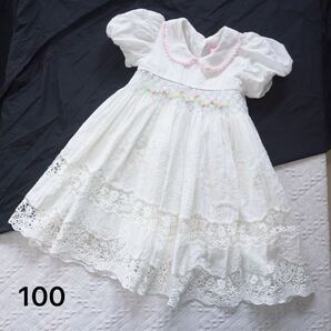 ワンピース お宮参り他 撮影 モデル レース ドレス 新品 スモッキング ワンピース ブルー 清楚 半袖 発表会 ボンポワン 好きな方