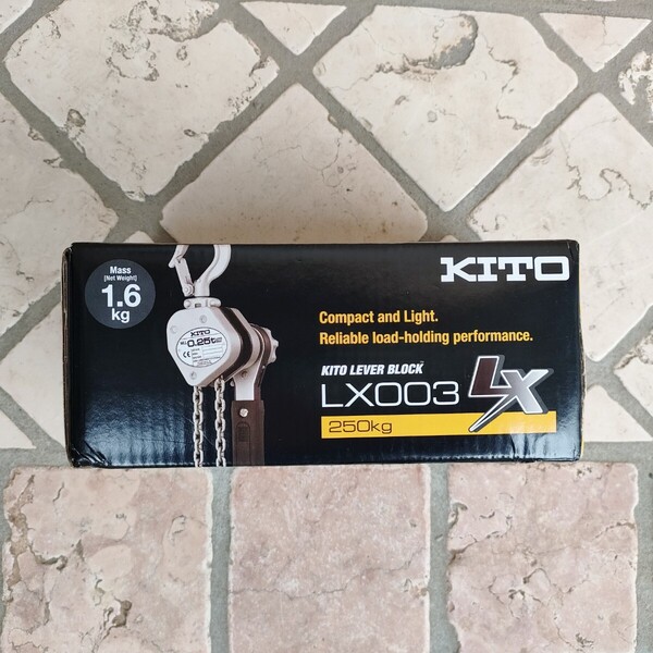 未使用 新品 キトー KITO レバーブロックLX形 250kg x 1.0m LX003色 工具 チェーン シルバー