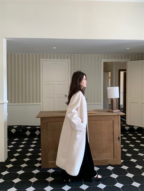 ロングコート アウター 羽織 長袖 シンプル ラウンドネック 丸首 きれいめ オフィスカジュアル ワンサイズ グレー ロングコート アウター 羽織 長袖 シンプル ラウンドネック 丸首 きれいめ オフィスカジュアル ワンサイズ グレー