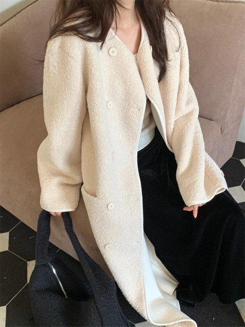 ロングコート アウター 羽織 長袖 シンプル ラウンドネック 丸首 きれいめ オフィスカジュアル ワンサイズ グレー ロングコート アウター 羽織 長袖 シンプル ラウンドネック 丸首 きれいめ オフィスカジュアル ワンサイズ グレー