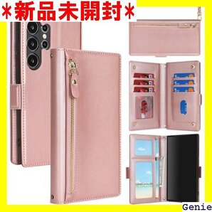 for Galaxy S24 Ultra ケース ギャ PUレザー 財布型 for S24 Ultra ピンク 197