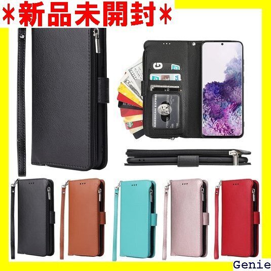 Eastwave サムスン ギャラクシー S20 Pl 入れ ファスナーポケット付き PUレザー 5色 ブラック 10