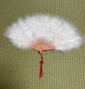 【美品】羽根扇子 羽根 扇子 白