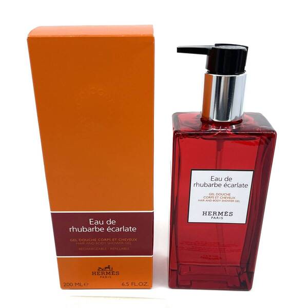 【未使用品に見受けられる】HERMES エルメス オー ドゥ ルバーブ エカルラット ヘア&ボディ シャワージェル 200ml 髪、ボディ用洗浄料