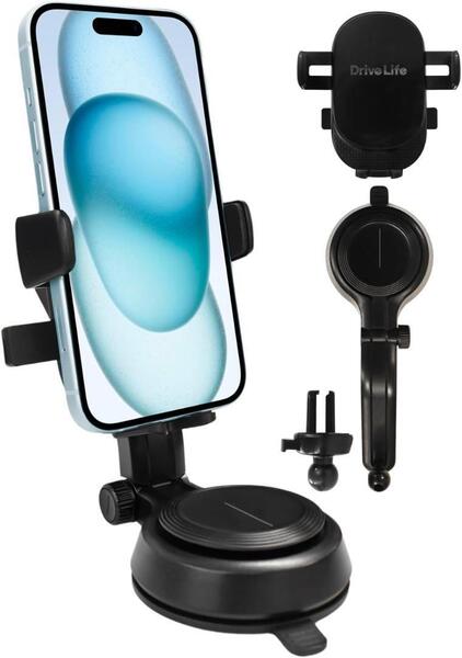 車載スマホホルダー iphone対応 android対応 重力式 スタンド 吹き出し口 2種類アタッチメント ブラック
