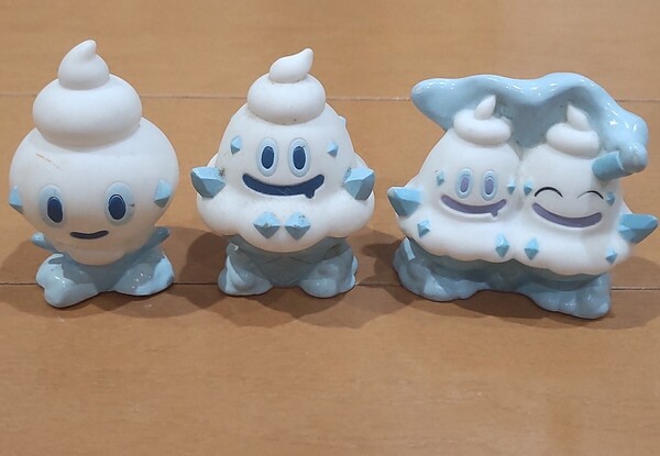 送料込み!ポケモンキッズ★バニプッチ・バニリッチ・バイバニラ★こおりタイプ3個セット/指人形/フィギュア ソフビ ポケットモンスター