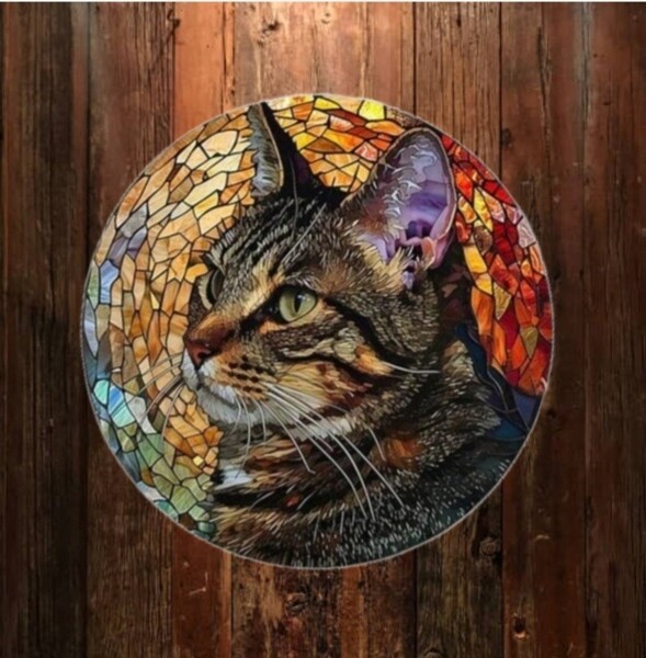 猫の壁飾り メタルウォールアート キジ猫A カラー 猫の雑貨 HANAKO