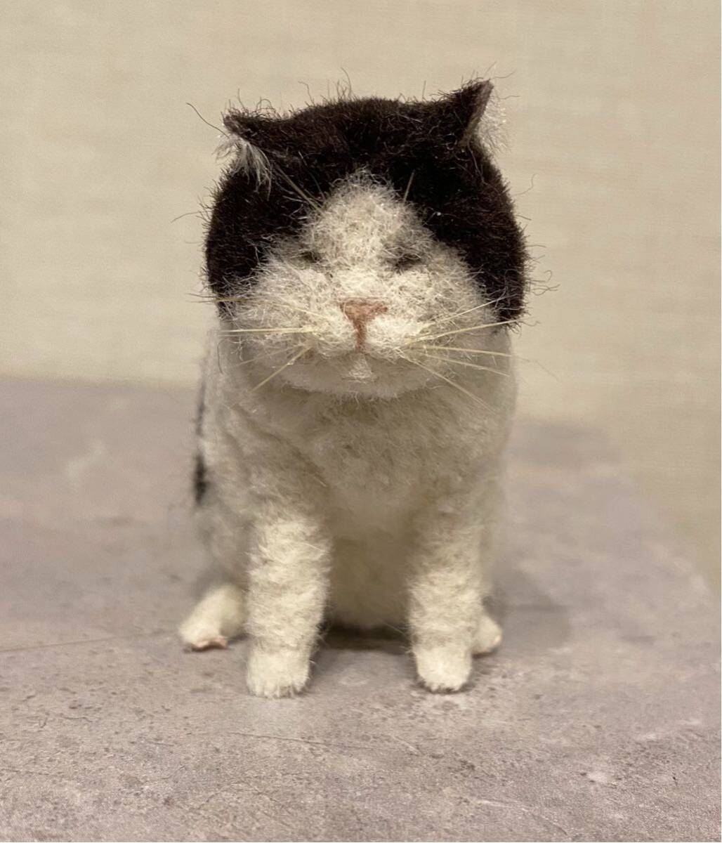 Yahoo!オークション -「羊毛フェルト 猫 ハチワレ」(ぬいぐるみ