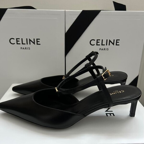 CELINE トリオンフ ストラップ パンプス セリーヌ 37サイズ 24cm ブラック