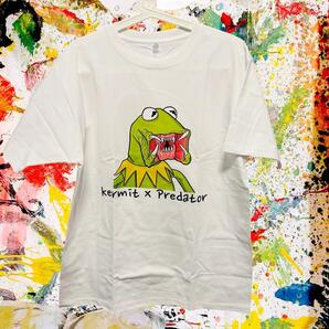 カーミット feat プレデター リプリント Tシャツ 半袖 メンズ 新品 Predator Kermit お洒落 XL 2XL 夏 マペットエイリアン ハイデザイン