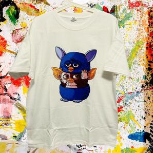 ファービー feat グレムリン リプリント Tシャツ 半袖 メンズ 新品 グレムリン ギズモ お洒落 XL 2XL ホワイト 夏 Furby ハイデザイン