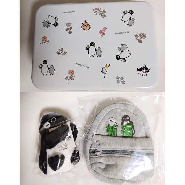 Suica ペンギン ぬいぐるみクリップ ミニリュック クッキー缶 総柄 新宿 ホワイトデー バレンタイン