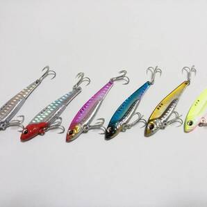 鉄板 メタル バイブレーション バイブ 8g 5cm 6色 セット パイロットルアー サーチベイト マイクロベイト シーバス ローリング