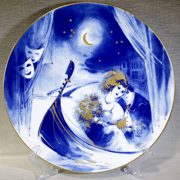 【極美品1級品】マイセン ヴェニスの夜 2004年 イヤープレート 金彩