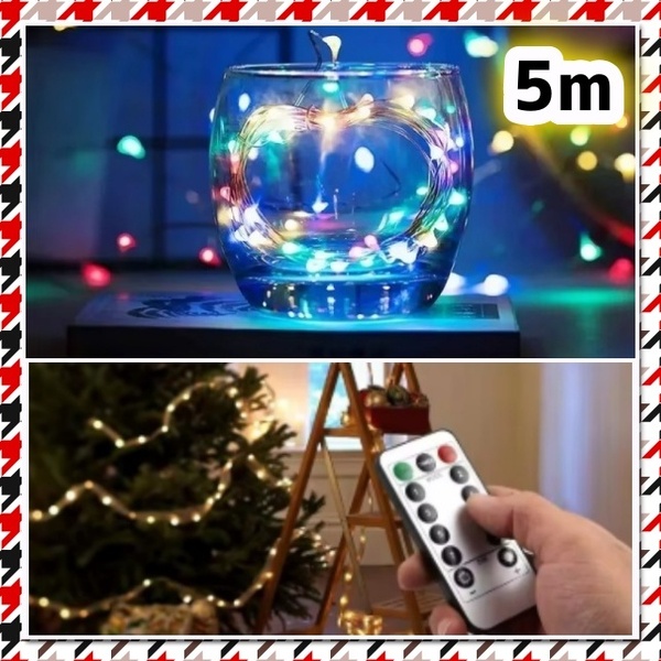 USB電源 LED イルミネーション ワイヤーライト リモコン付き 5m ロープ 推し活 学際 パーティ 文化祭 DIY LEDテープ 飾り付け 電飾 照明