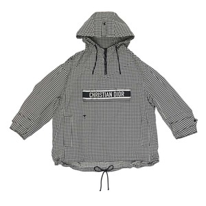 【名東】ディオール アノラック 千鳥格子 XS BK WH 017C10A2856 ポリエステル ロゴ レディース アパレル 女 服
