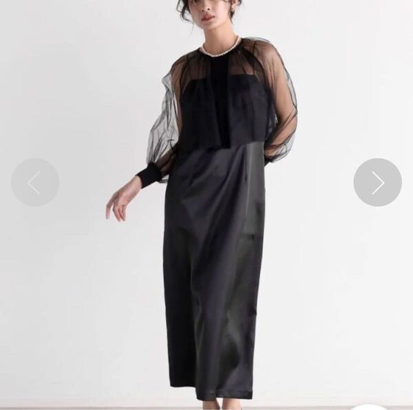 新品 petirobe チュールサテンドレス 定価¥3万円 スコットクラブ
