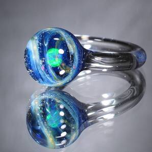 ガラスの小宇宙 クリスタルオパール リング 18号(オーダーメイドに対応いたします)No.2031【YASUDA GLASS】