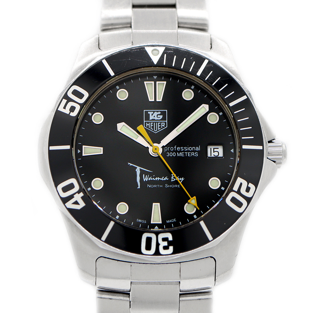電池交換済 TAG Heuer タグホイヤー アクアレーサー ワイメア・ベイ 1000本限定 WAB1113 デイト 300m防水 メンズ クォーツ