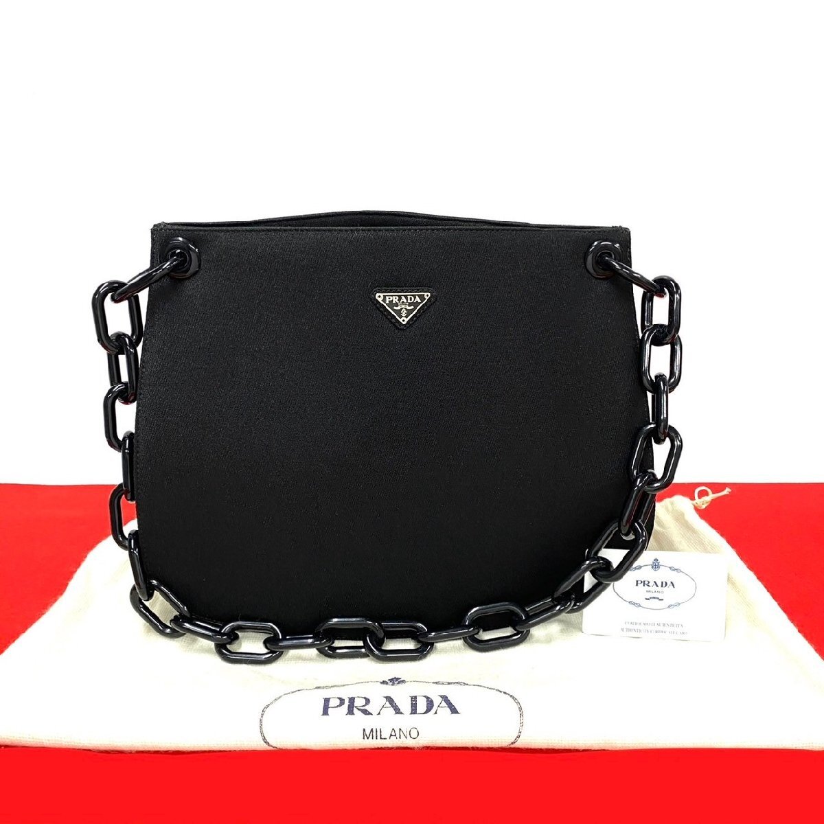 美品 プラダ PRADA テスート がま口 プラスチックチェーン ハンドバッグ 1124155770010.jpg