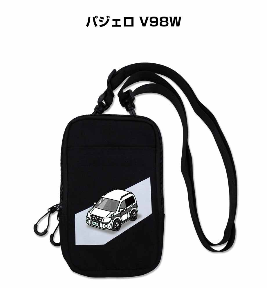MKJP スマホショルダー ポーチ 車好き 祝い プレゼント 車 パジェロ V98W 送料無料