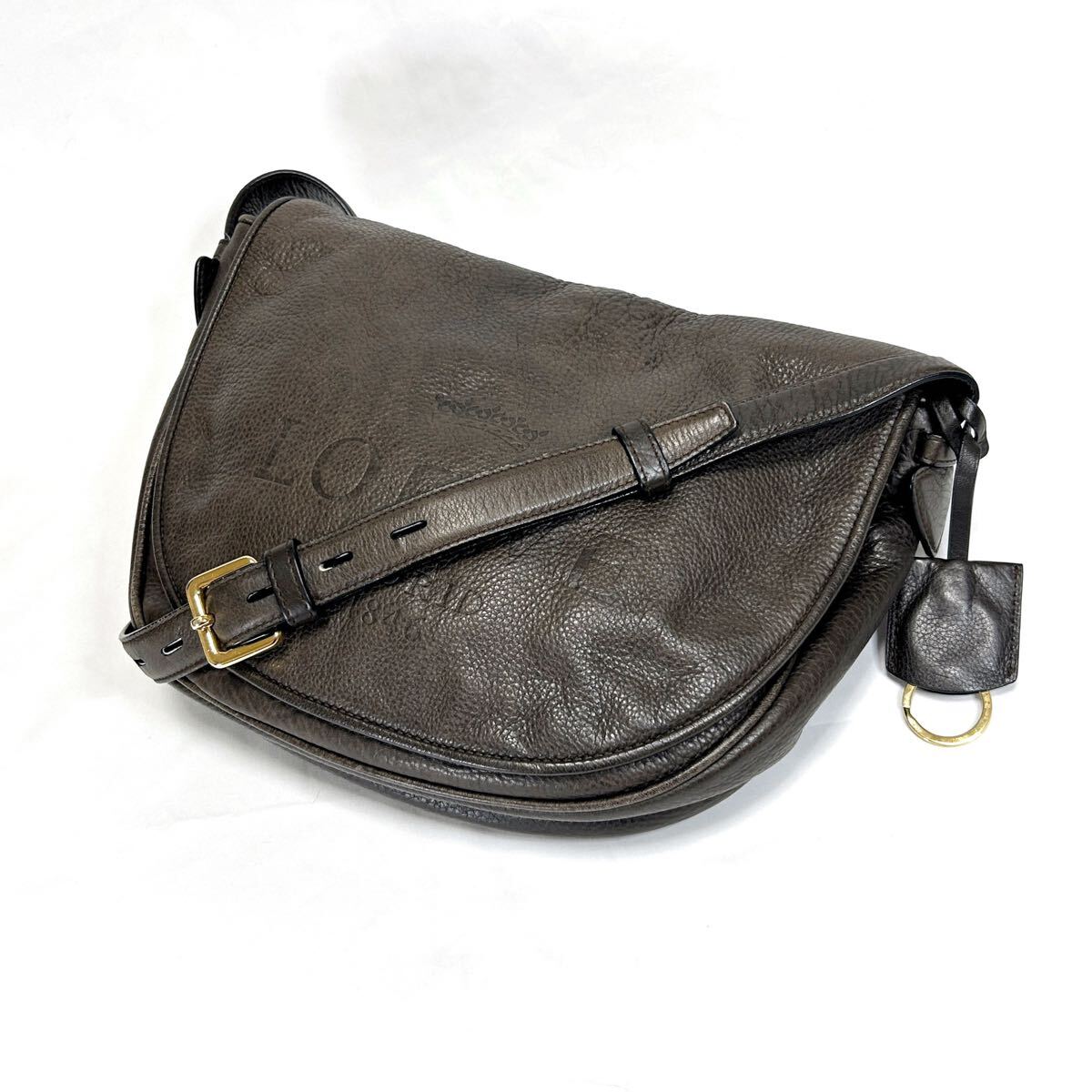 LOEWE ロエベ アナグラム レザー ショルダーバッグ ブラック