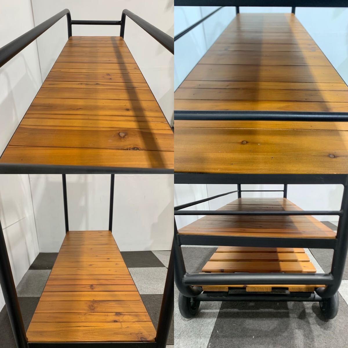 クラッシュゲート テレビボード　アイアン 木製 キャスター 棚家具 Ja2090 クラッシュゲート テレビボード アイアン 木製 キャスター 棚