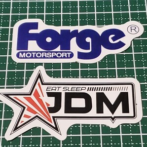 2 防水 カーステッカー バイクステッカー スマホステッカー シール 面白 ジョーク JDM forge