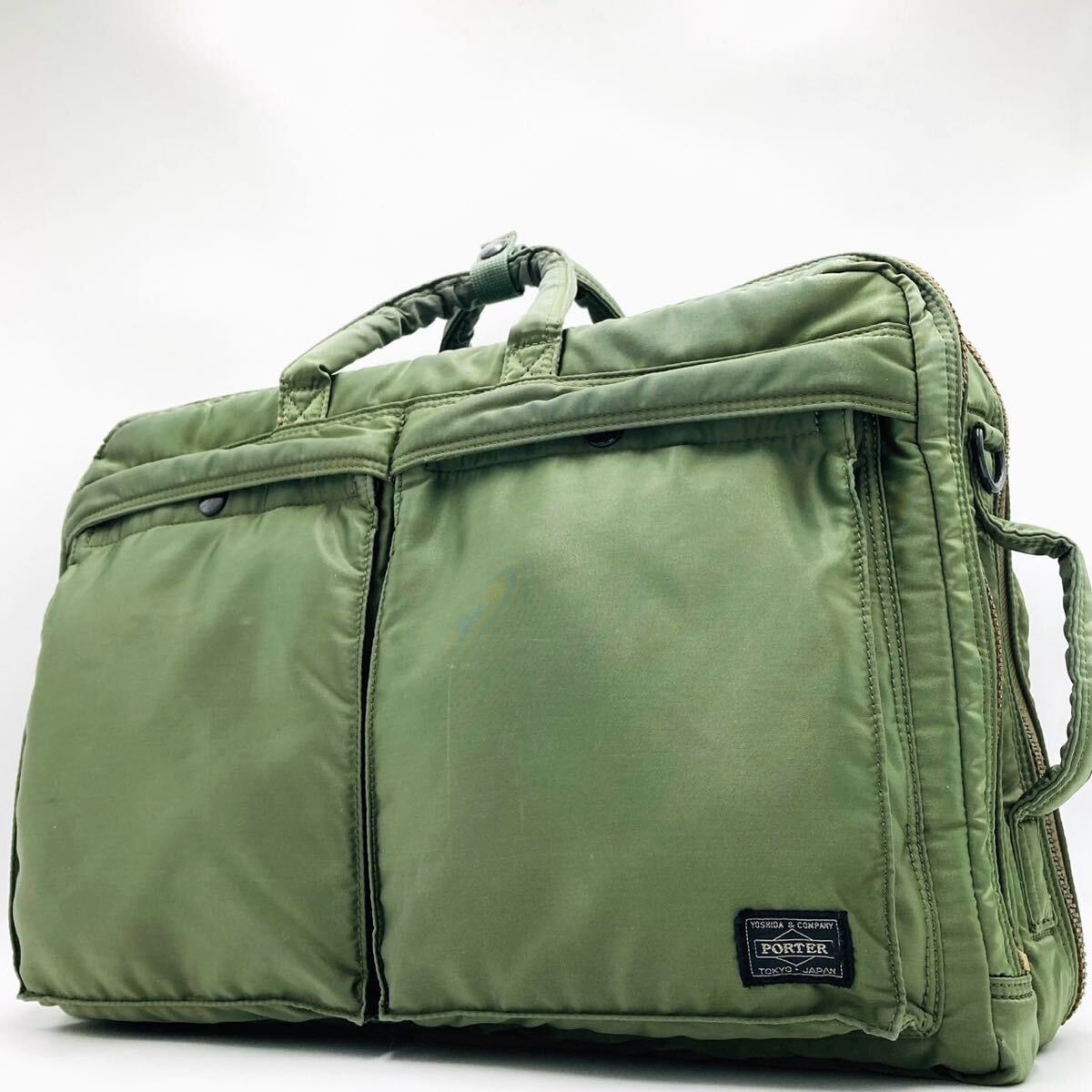 美品 PORTER TANKER 3way ビジネスバッグ カーキ Yahoo!オークション -「ポーター タンカー 3way グリーン」の