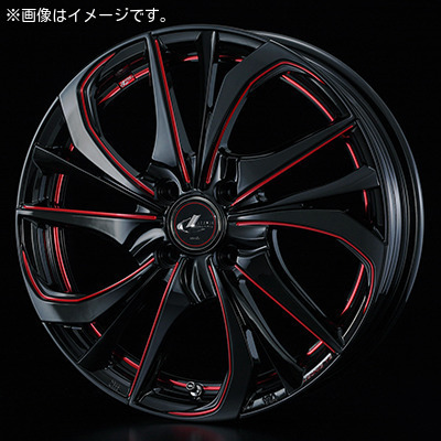 個人宅発送可能 ウエッズ Weds 16×5.0J +45 4穴 PCD100 BK/SC(RED) ホイール 1本 LEONIS TE レオニス・ティーイー (38745)