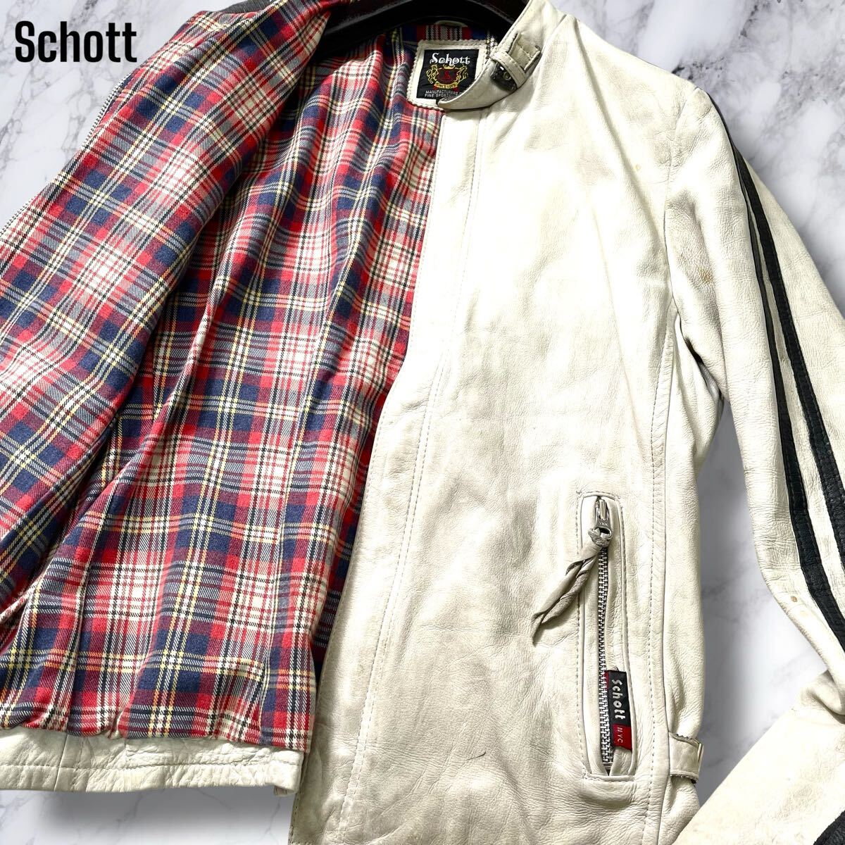 Yahoo!オークション -「schott ライダース 白」(ライダース Yahoo!オークション -「schott ライダース 白」(ライダース